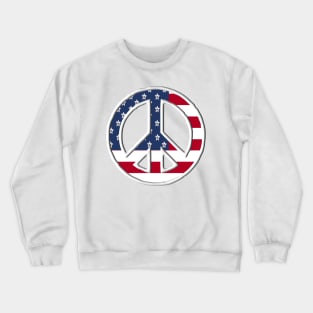 Peace With American Flag Crewneck Sweatshirt